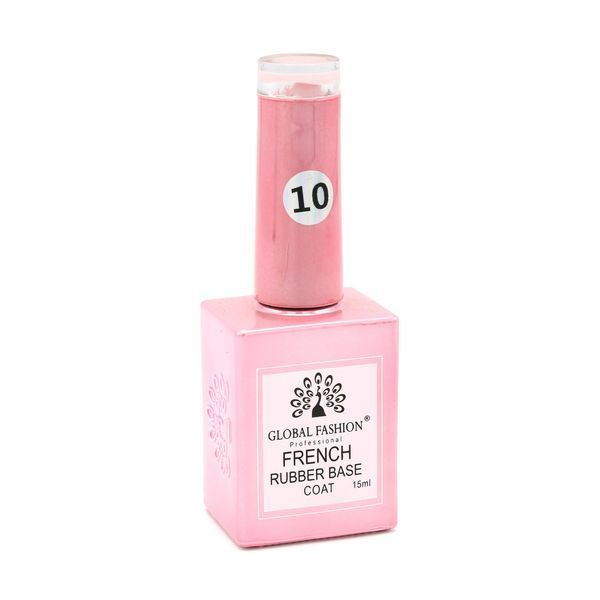 Каучукова база для гель-лаку френч Global Fashion Rubber Base Coat French, 15 мл 10 8104 фото