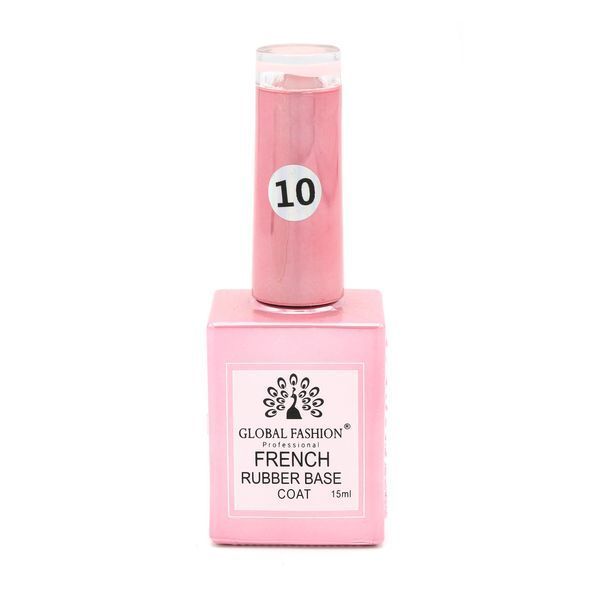 Каучукова база для гель-лаку френч Global Fashion Rubber Base Coat French, 15 мл 10 8104 фото