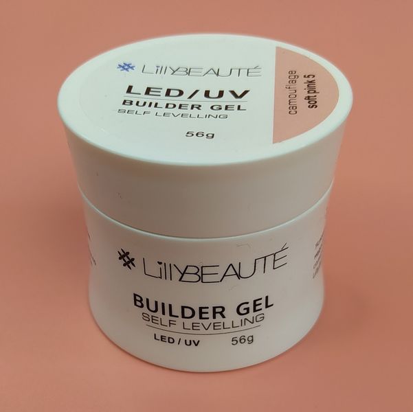 Гель для наращивания ногтей Lilly Beaute LED/UV Builder Gel Camouflage Soft Pink 5, 56 g LB-GEL-SP5 фото