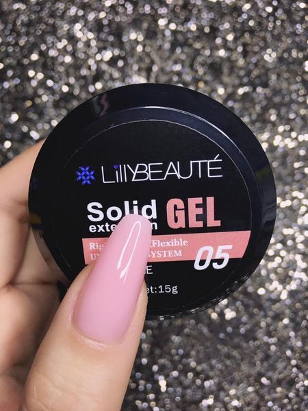 Гель твердий для моделювання та зміцнення нігтів Lilly Beaute Solid Gel #01 Clear Solid Gel #01 фото