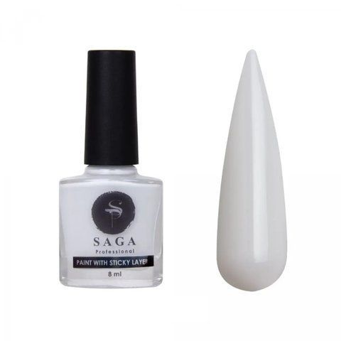 Лак для стемпінгу SAGA Professional Stamping paint, sticky, White, 8 мл SAGA-STPNT-SW фото