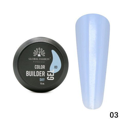 Гель для моделирования ногтей Global Fashion Color Builder Gel #03 Sky, 15 г 19779 фото