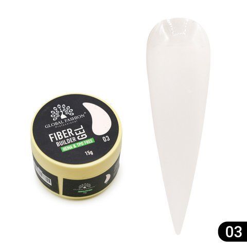 Гель для наращивания ногтей с волокнами Global Fashion Fiber Builder Gel #03, 15 г 26088 фото