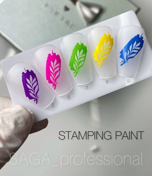 Лак для стемпінгу SAGA Professional Stamping paint, sticky, White, 8 мл SAGA-STPNT-SW фото