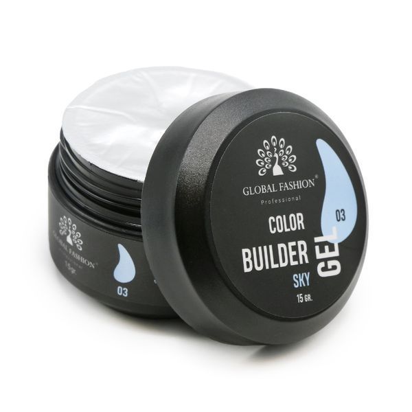 Гель для моделирования ногтей Global Fashion Color Builder Gel #03 Sky, 15 г 19779 фото