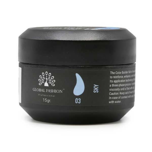 Гель для моделирования ногтей Global Fashion Color Builder Gel #03 Sky, 15 г 19779 фото