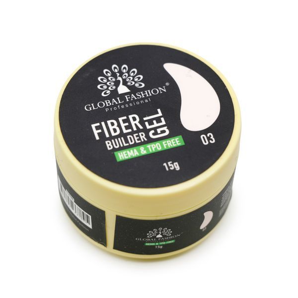 Гель для наращивания ногтей с волокнами Global Fashion Fiber Builder Gel #03, 15 г 26088 фото