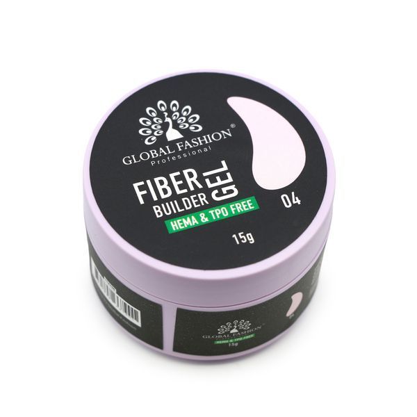 Гель для наращивания ногтей с волокнами Global Fashion Fiber Builder Gel #04, 15 г 26089 фото