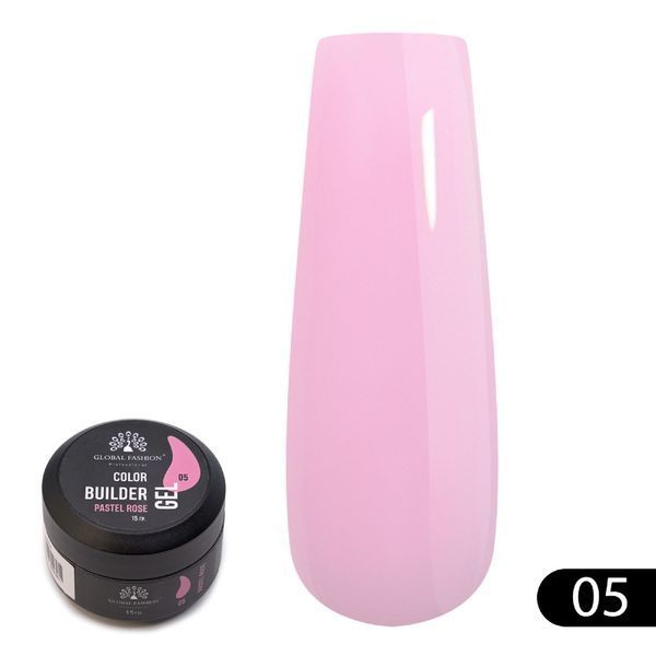 Гель для моделювання нігтів Global Fashion Color Builder Gel #05 Pastel rose, 15 г 19781 фото
