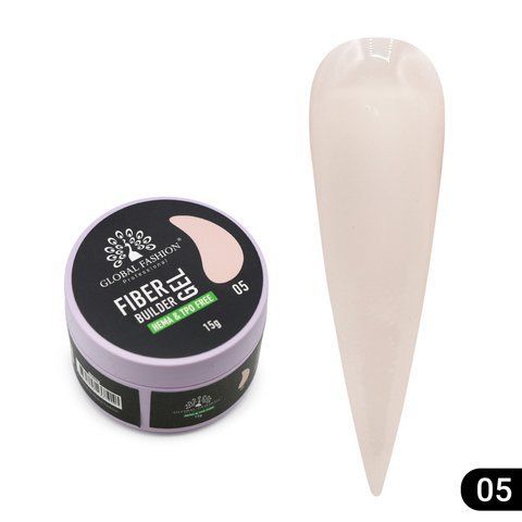 Гель для наращивания ногтей с волокнами Global Fashion Fiber Builder Gel #05, 15 г 26090 фото