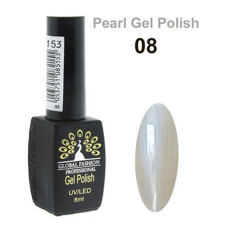 Гель-лак Global Fashion Pearl Gel Polish #8, 8 мл 23469 фото
