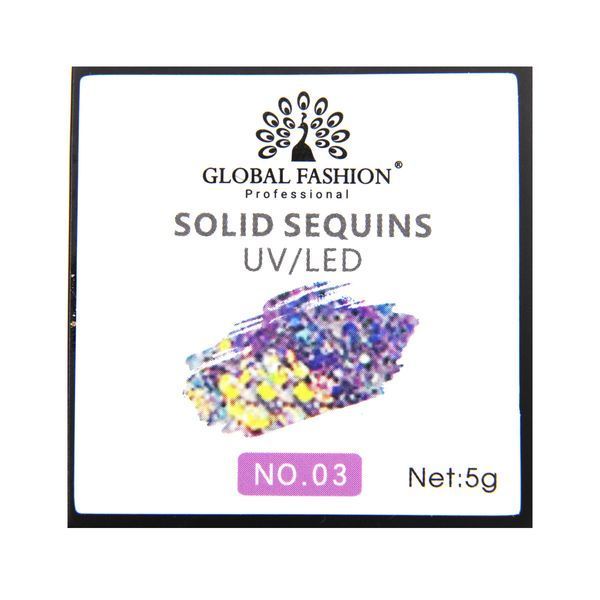 Гель-фарба з глітером Global Fashion Solid Sequins color gel 03, 5 г 15631 фото