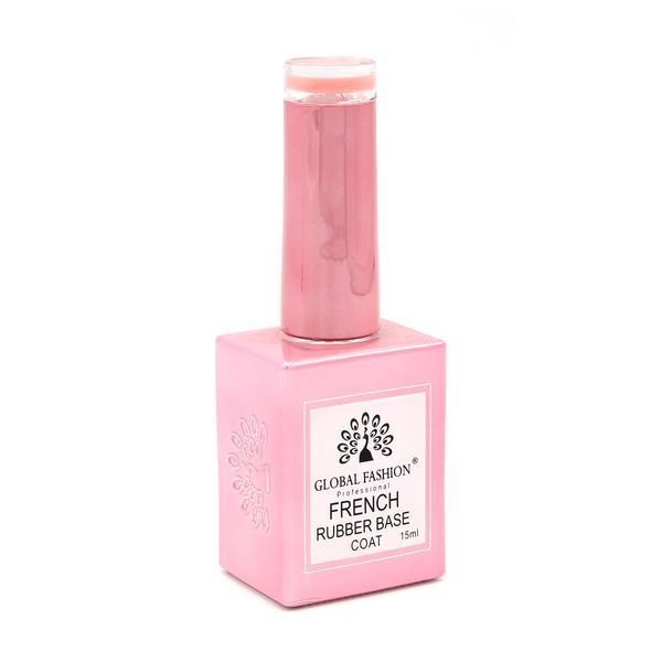 Каучукова база для гель-лаку френч Global Fashion Rubber Base Coat French, 15 мл 12 8106 фото