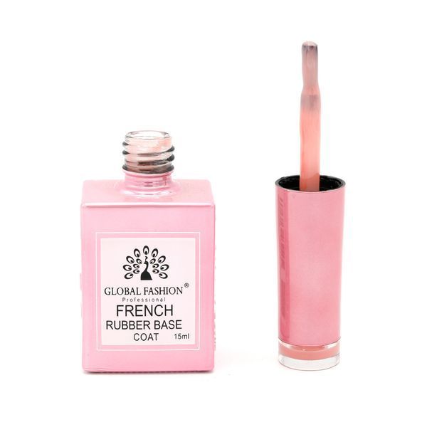 Каучукова база для гель-лаку френч Global Fashion Rubber Base Coat French, 15 мл 12 8106 фото