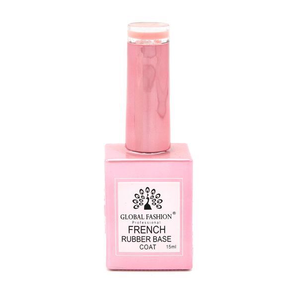 Каучукова база для гель-лаку френч Global Fashion Rubber Base Coat French, 15 мл 12 8106 фото