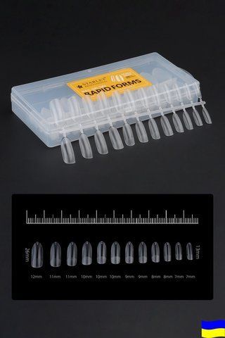 Типсы гелевые Starlet Professional Rapid Forms прозрачные матовые, Балерина, 12 размеров, 240 шт SP-RF-BAL240 фото