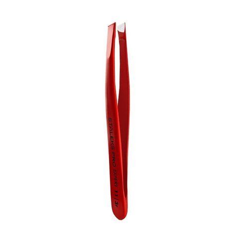 Пинцет для бровей STALEKS PRO EXPERT 11 TYPE 3 RED TE-11/3 TE-11/3r фото