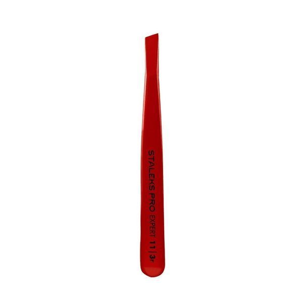 Пинцет для бровей STALEKS PRO EXPERT 11 TYPE 3 RED TE-11/3 TE-11/3r фото
