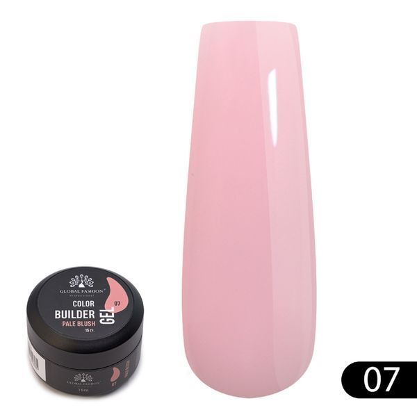 Гель для моделирования ногтей Global Fashion Color Builder Gel #07 Pale blush, 15 г 19783 фото