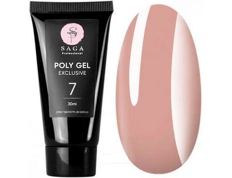 Полигель для наращивания ногтей SAGA PROFESSIONAL POLY GEL EXCLUSIVE #7, 30 мл SG-POLY-EX-07 фото