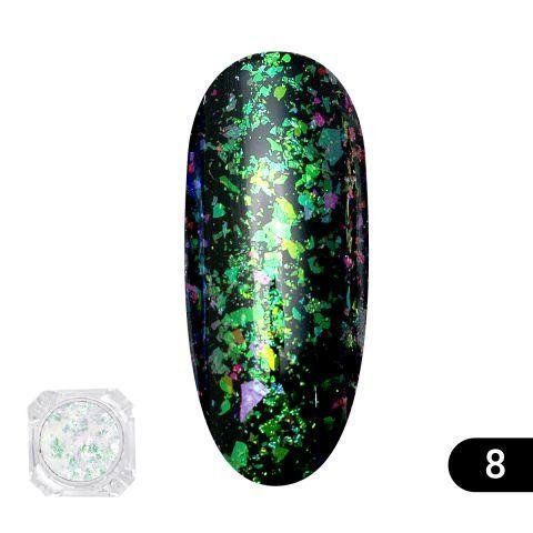 Втирка для ногтей Global Fashion, Transparent est chameleon 08 8 фото
