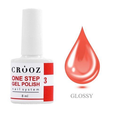 CROOZ ONE STEP GEL POLISH 3 в 1 (база, колір, топ) #3, 8 мл CROOZ-31-03 фото