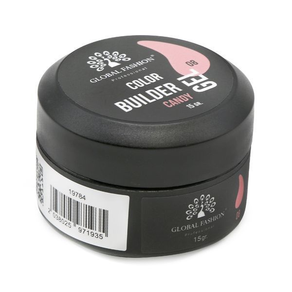 Гель для моделювання нігтів Global Fashion Color Builder Gel #08 Candy, 15 г 19784 фото