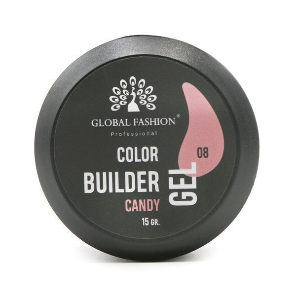 Гель для моделювання нігтів Global Fashion Color Builder Gel #08 Candy, 15 г 19784 фото