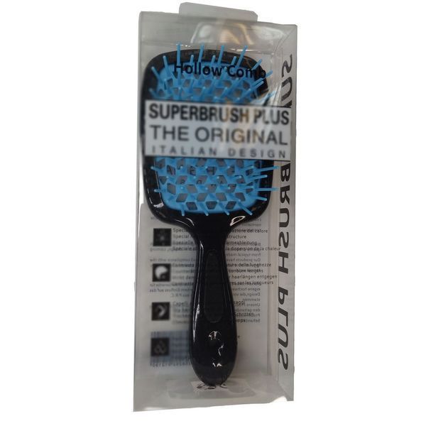 Гребінець HollowComb SUPERBRUSH PLUS, Чорний - Синій HC-BLK-B фото