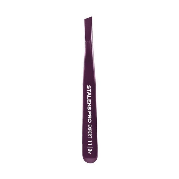 Пинцет для бровей STALEKS PRO EXPERT 11 TYPE 3 VIOLET TE-11/3 TE-11/3v фото