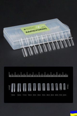 Типсы гелевые Starlet Professional Rapid Forms прозрачные матовые, Квадрат, 12 размеров, 240 шт SP-RF-SQ240 фото