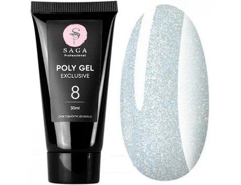 Полигель для наращивания ногтей SAGA PROFESSIONAL POLY GEL EXCLUSIVE #8, 30 мл SG-POLY-EX-08 фото