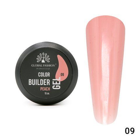 Гель для моделирования ногтей Global Fashion Color Builder Gel #09 Peach, 15 г 19785 фото