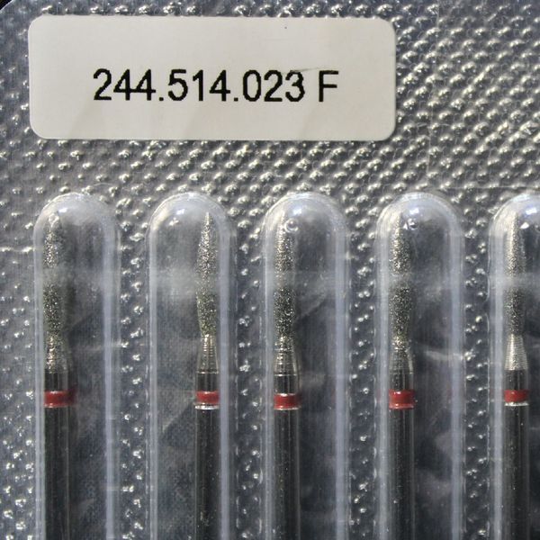 Фреза алмазная Lilly Beaute &laquo;Пламя острое&raquo; 244.514.023 F, Красная, 2.3*10 мм, 10 шт/уп LB- 244.514.023F фото