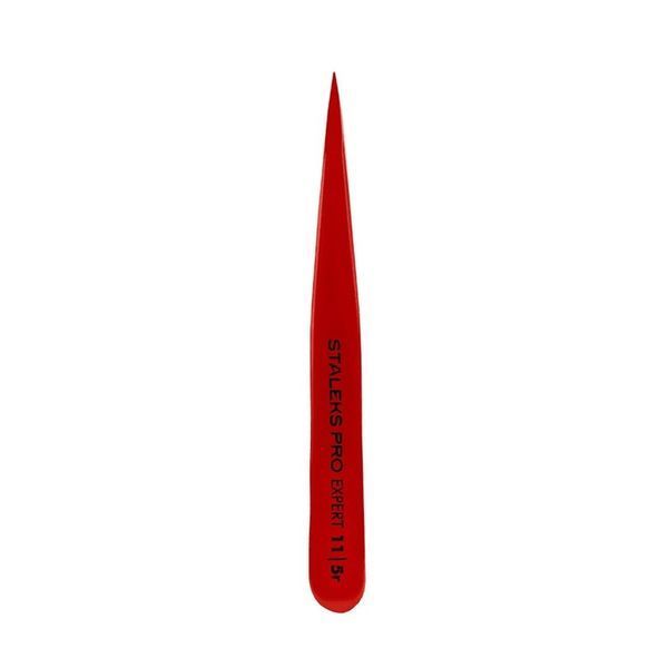Пінцет для брів STALEKS PRO EXPERT 11 TYPE 5 RED TE-11/5 TE-11/5r фото