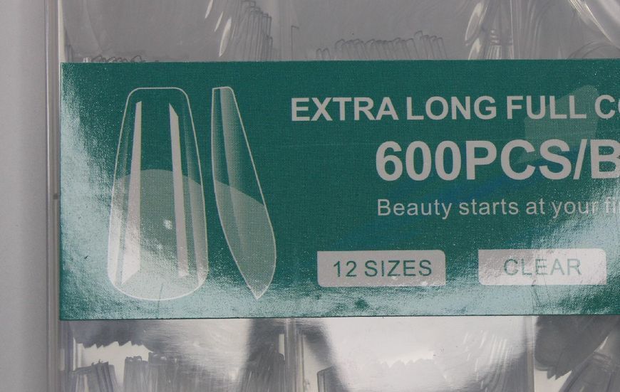 Гелеві тіпси Global Fashion Extra Long Арочний квадрат, 12 розмірів, 600 шт STP-GT-02 фото
