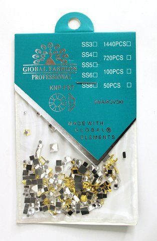 Микс: камни, стразы, бисер для декора ногтей, Black-Clear, 100 шт MX-GF-DEC02 фото