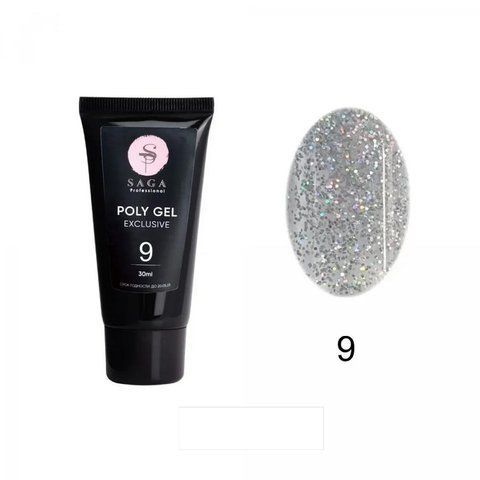 Полигель для наращивания ногтей SAGA PROFESSIONAL POLY GEL EXCLUSIVE #9, 30 мл SG-POLY-EX-09 фото