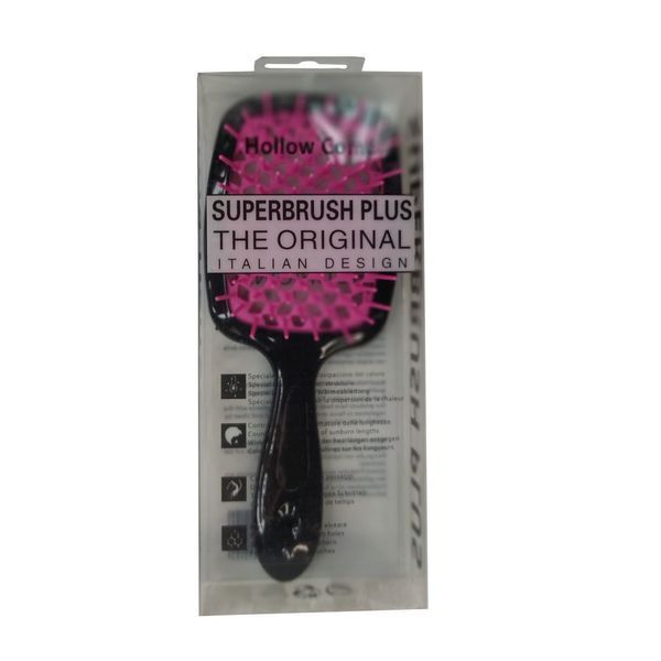 Гребінець HollowComb SUPERBRUSH PLUS, Чорний - Рожевий HC-BLK-Pink фото