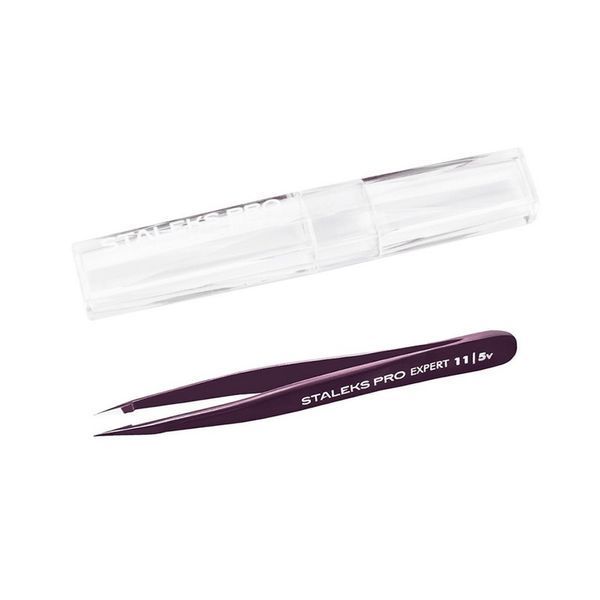 Пінцет для брів STALEKS PRO EXPERT 11 TYPE 5 RED TE-11/5 TE-11/5v фото