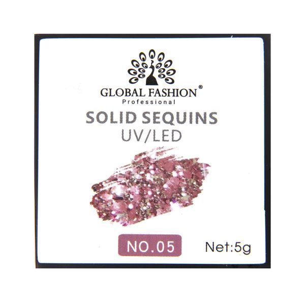 Гель-фарба з глітером Global Fashion Solid Sequins color gel 05, 5 г 15633 фото