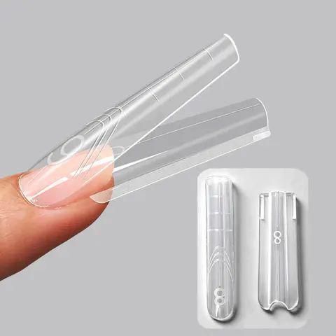 Двойные формы для наращивания Global Fashion SANDWICH Dual Nail Form, Квадрат, 15 размеров, 240 шт 26783 фото
