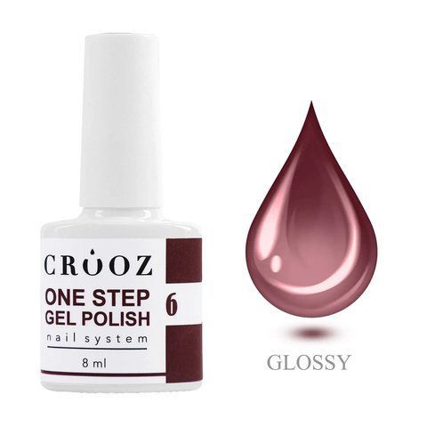 CROOZ ONE STEP GEL POLISH 3 в 1 (база, колір, топ) #6, 8 мл CROOZ-31-06 фото