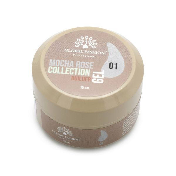 Гель для моделирования ногтей Global Fashion Mocha Rose Builder Gel #01, 15 г 26063 фото