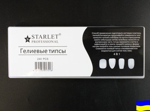 Гелевые типсы Starlet Professional матовые, Микс, 12 размеров, 240 шт SP-RF-MX240MT фото