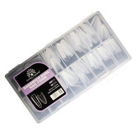 Подвійні форми для нарощування Global Fashion SANDWICH Dual Nail Form, Мигдаль, 15 розмірів, 240 шт. 26784 фото