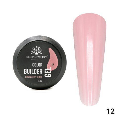 Гель для моделирования ногтей Global Fashion Color Builder Gel #12 Strawberry shake, 15 г 19788 фото
