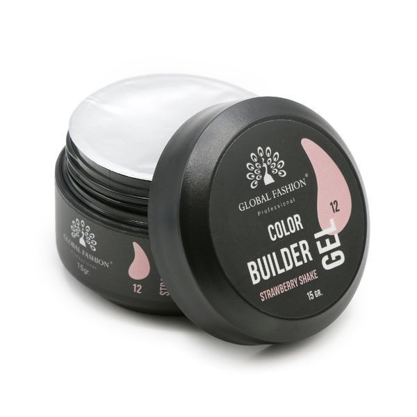 Гель для моделирования ногтей Global Fashion Color Builder Gel #12 Strawberry shake, 15 г 19788 фото