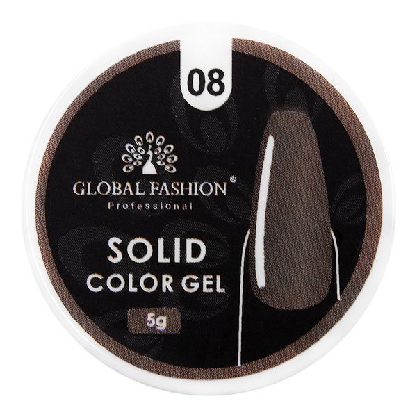 Гель-фарба Global Fashion підвищеної щільності Solid color gel 08, 5 г 15612 фото