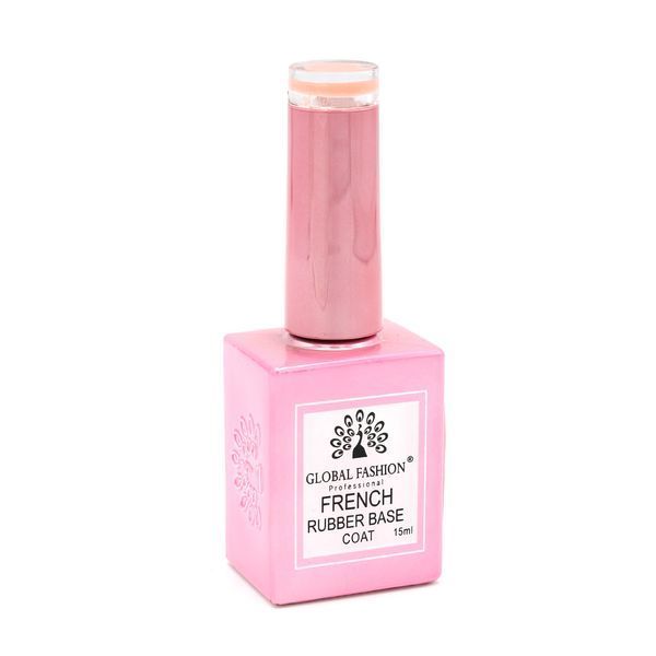 Каучукова база для гель-лаку френч Global Fashion Rubber Base Coat French, 15 мл 02 8096 фото